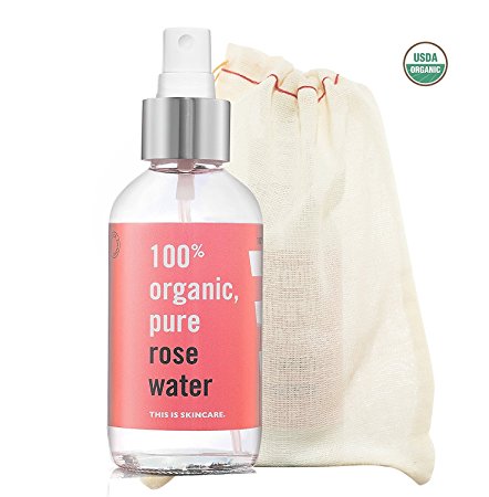 Rose Water Spray: 100% Organic Facial Toner Mist (4oz)