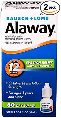 Bauch & Lomb Alaway Eye Itch Relief Drops (Pack of 2)