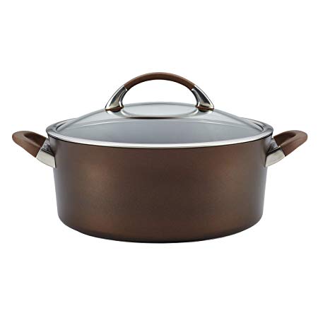 Circulon 84559 7-Qt. Covered Hard Anodized Aluminum Dutch Oven, 7-Quart, Chocolate