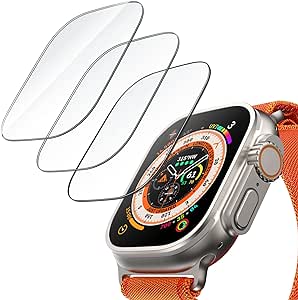 JETech Schutzfolie für Apple Watch Ultra 2/1 49 mm, Panzer Schutz Glas Displayschutz, HD Klar, 3 Stück