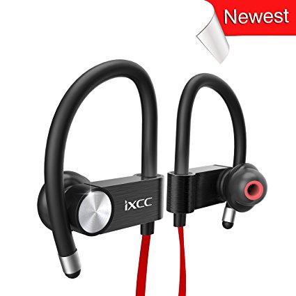 iXCC Bluetooth Headphones Wireless V4.1 Sports Earphones with Built-in Mic, Noise Cancelling Earbuds for iPhone 7 6s Plus, Samsung Galaxy S7 and More - Red