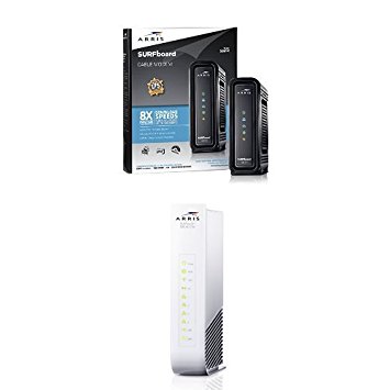 ARRIS SURFboard SB6141 DOCSIS 3.0 Cable Modem Certified with Comcast Xfinity, Time Warner, Cox, Charter, Cablevision, and more with SB-AC1750 WiFi Router- Retail Packaging- White (SBR-AC1750-2)