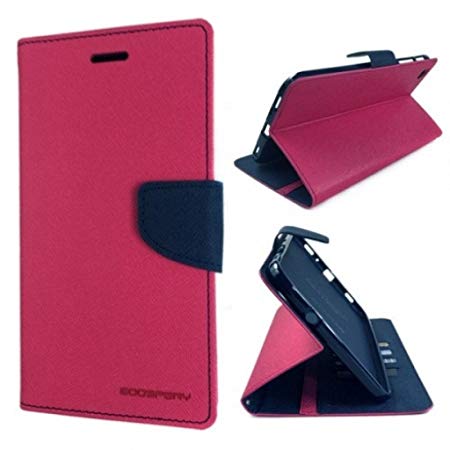 JMD Mercury Magnetic Lock Diary Wallet Style Flip Cover for Samsung Galaxy J5 Prime(Pink)
