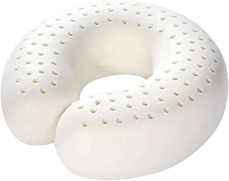 DOITOOL 1Pc U Shaped Neck Pillows Natural Latex Lightweight Premium U Shape Neck Support Cushion for Travel Sleeping for Ladies Kids Women