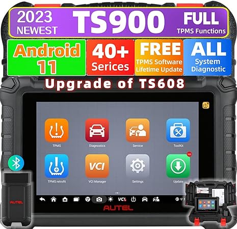 Autel Scanner MaxiTPMS TS900 2023 Version TPMS Programming Tool, Upgrade of TS608, 40 Services, All System Diagnostic, Activate/Read TPMS Sensor Program Complete TPMS, Better MX900TS MK808 MX808 MP808