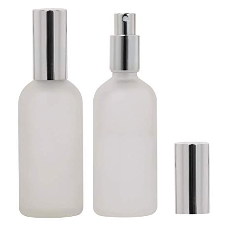 Empty Frosted Glass Spray Bottle 4oz, Perfume Atomizer, Fine Mist Spray (2 PACK)
