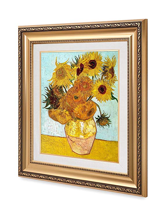 DECORARTS - Twelve Sunflowers, Vincent Van Gogh Classic Art Reproductions. Giclee Prints& Museum Quality Framed Art for Wall Decor. Framed Size: 26x30