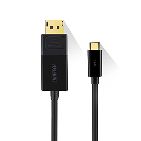 USB C to DisplayPort Cable (4K@60Hz), CHOETECH (4ft/1.2m) USB 3.1 Type C (Thunderbolt 3 Compatible) to DP Cable for 2016 MacBook Pro, MacBook 12" , ChromeBook Pixel, etc