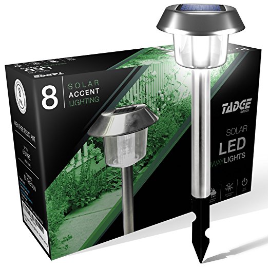 LED Solar Lights Outdoor Landscape Pathway Lighting – Sun Powered Yard Lights For Garden, Ground Path, Walkway, & Driveway, 8 Pack
