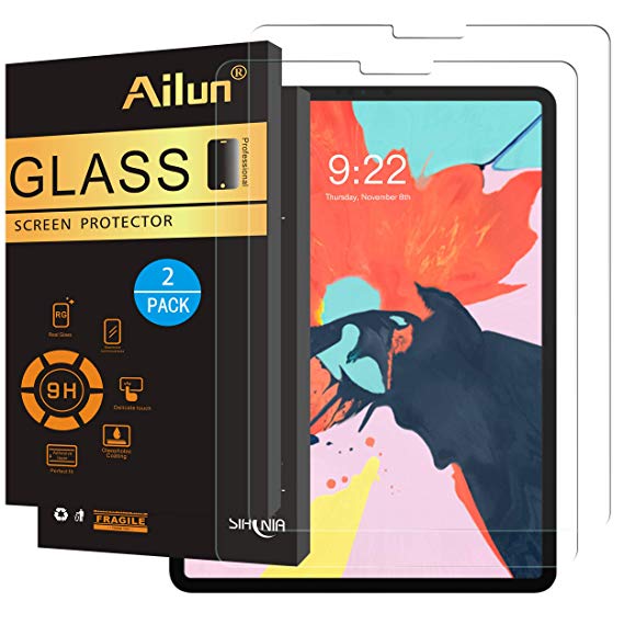 Ailun Screen Protector Compatible with iPad Pro 11 inch Display (2018),[2Pack],2.5D Tempered Glass,Face ID Compatible[Apple Pencil Compatible] Anti-Scratch,Case Friendly-Siania