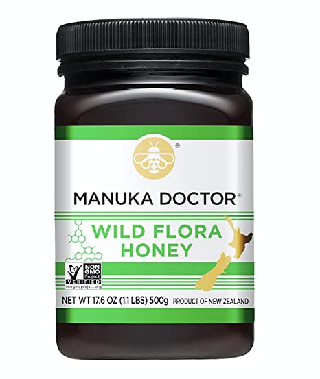 MANUKA DOCTOR Wild Flora Manuka Honey, Certified 100% Pure New Zealand Honey, Guaranteed Non-GMO (17.6oz)