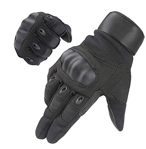 HIKEMAN Full finger Tactical Military Gloves For Men, Touch Screen Hard Knuckle Gloves For Hunting, Shooting, Motorcycle, Cycling, Hiking, Lumbering and Heavy Industry