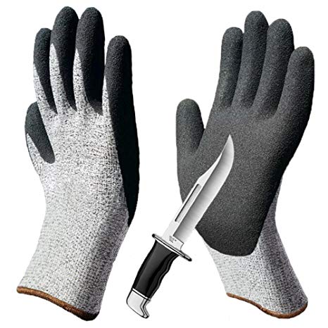 CCBETTER Cut Resistant Gloves Safety Work Gloves with Level 5 Protection Kitchen and Garden Mittens for Meat Cutting Wood Carving Driving and Outdoor Activities (M, Gray)