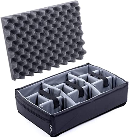 CVPKG Grey Padded Divider Set to fit Pelican 1450. Dividers and lid Foam.