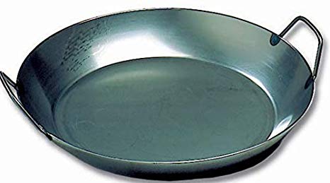 Matfer Bourgeat 062053 Black Steel Paella Pan, 17-3/4 In. Diameter