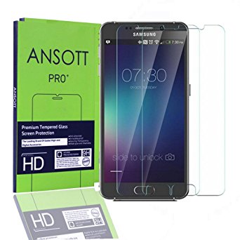 (2 Pack) Galaxy Note 5 Screen Protector, ANSOTT Premium Tempered Glass [Bubble Free][Anti-scratch]Screen Protector for Samsung Galaxy Note 5