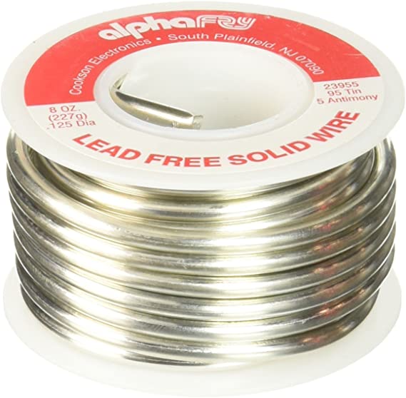 Alpha Fry AM23955 1/2-Pound 95/5 Spool Cookson Elect Lead-Free Solid Wire Solder
