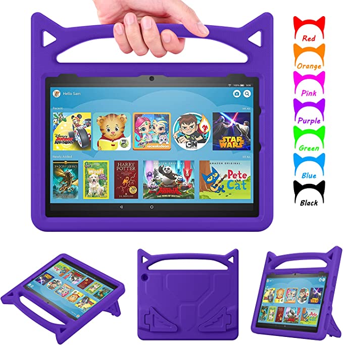 Kids Case for 10 inch Tablet 2021, Tablet 10 Case (Only Compatible 11th Generation, 2021 Release)-Auorld Lightweight Kid-Proof Cover Cover with Stand Handle for Tablet 10 &10 Plus-Purple