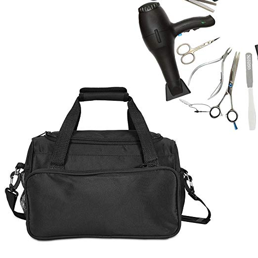 Hairdressing Tools Bag, Salon Barber Handbag Portable Scissors Comb Holder Hairstyling Case Travel Luggage Pouch (Black)