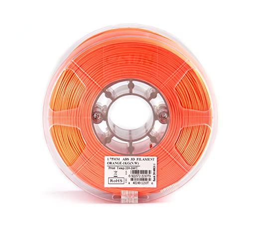 eSUN 1.75mm Orange ABS 3D Printer Filament 1kg Spool (2.2lbs), Orange