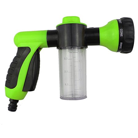RZdeal 8 in 1 High Pressure Spray Nozzle Water Shape Sprayer 8 Spray Settings with Foam Clean Function, Best for Car Washing, Gardening, Pet Washing Etc(Green)