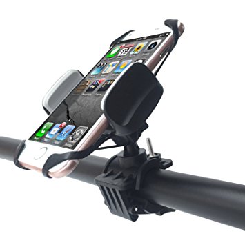 Bike Phone Holder, DEGBIT® [360 degrees rotated] Bicycle Phone Mount Holder, Smart phones /PDS/GPS/ MP4 compatible, adjustable clip with rubber strap, Slide-proof Handlebar Cell Phone Holder Cradle