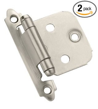 Amerock BP3429G10 Self-Closing, Face Mount Hinge with Variable Overlay - Satin Nickel - 2 Pack