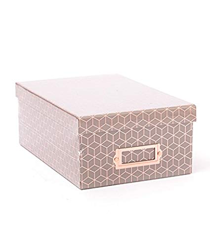 American Crafts Photo Boxes Gray Geo Rose Gold Foil Die Cuts with a View