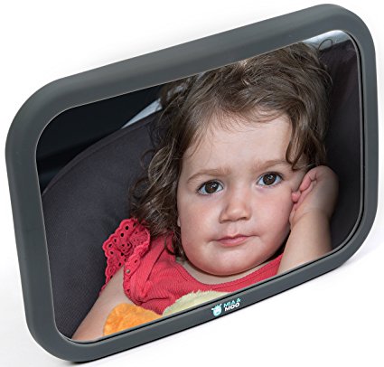Baby Car Mirror - Best Rear Facing Back Seat - Perfect Reflection to See Infant in Auto - Fully Adjustable Pivot - Shatterproof Crash Tested