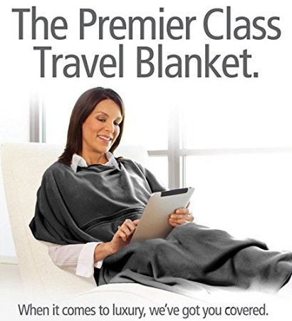 Travelrest 4-in1 Premier Class Travel Blanket with Pocket - Cover Shoulders - Soft and Luxurious
