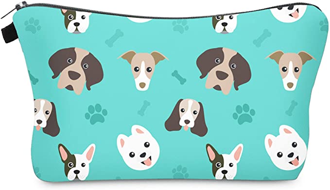 Cute Travel Makeup Bag Cosmetic Bag Small Pouch Gift for Women (Dog)