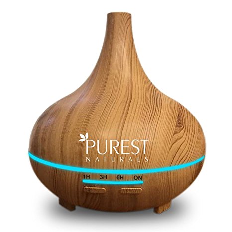 Purest Naturals 300ml Essential Oil Oils Diffuser Ultrasonic Cool Mist Aroma Humidifier - Whisper Quiet Large Aromatherapy Air Purifier For Home Office Bedroom Living Room Yoga - 17 LED Lights