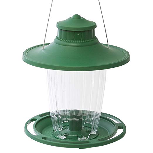 Stokes Select Bird Feeder, 5 Feeding Ports, 3.8 lb Bird Seed Capacity, Lantern-Style Wild Bird Feeder, Green - 108IN