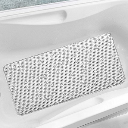Amazing Antibacterial Cushioned Waffle Non Slip PVC Foam Bath Tub Mat (White)