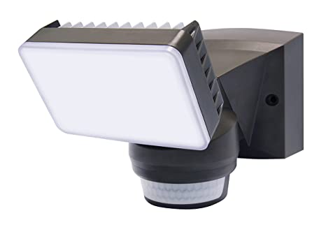 LM1801-BZ LED Motion Activated Security Floodlight, 1600 Lumen, 180 Degree, 70' Detection Range, Hi-Lo Brightness Settings, Bright White Illumination,"Good Neighbor" Glare-Free Lens, Bronze