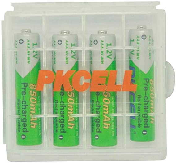 Pkcell AAA Low Self Discharge Rechargeable Battery, 850mA NiMh (4-Pack)