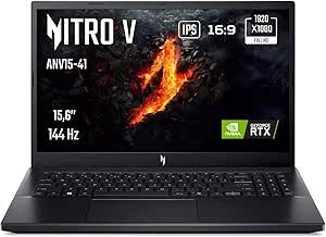 Acer Nitro 5 ANV15-41-R9NM, Ordinateur Portable Gaming 15.6'' Full HD IPS 144Hz, (AMD Ryzen 7 7735HS, NVIDIA GeForce RTX 4060, RAM 16 Go, 1024 Go SSD, Windows 11) PC Portable Gaming, Couleur Noir