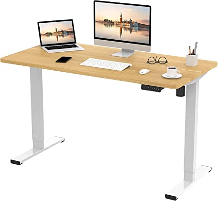 SANODESK EP1 Escritorio Ajustable en Altura con Tablero(120×80cm) Standing Desk, Electrico con Funciones de Memoria con Sistema Anticolisión para Ordenador en Oficina y Casa(Blanco Arce)