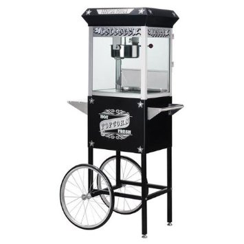 Great Northern Popcorn Black Paducah 8 Ounce Antique Popcorn Machine and Cart