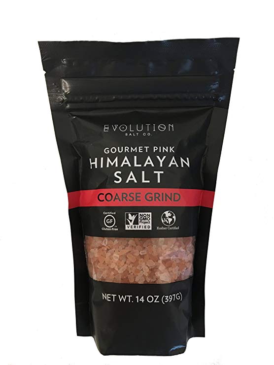 Evolution Salt - Gourmet Himalayan Pink Salt - Course Grind - Pouch 14oz