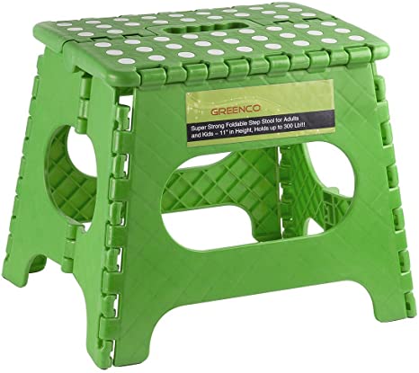 Greenco Super Strong Foldable Step Stool for Adults and Kids - 11 inches in Height, Holds up to 300 Lb