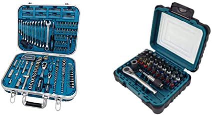 Makita 90352 P-90532 Home Repair Kit, Blue/Black/Silver, Large, Set of 227 Pieces & P-79158 Screwdriver Bit Set (39 Pieces)