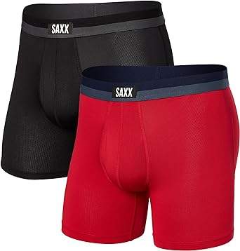 Saxx Men's Underwear - Sport Mesh Boxer Briefs with Built-in Pouch Support- Underwear for Men, Pack of 2