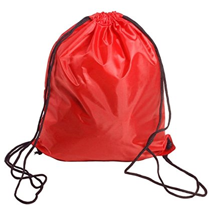 Bonaweite Drawstring Bag Folding Sport Backpack Canvas Nylon Gym Training Sackpack Storage Portable Use