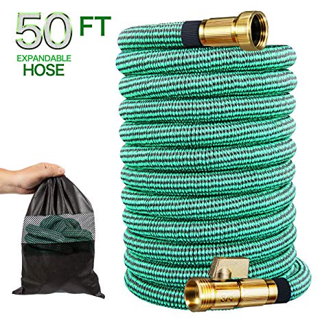 Begleri Garden Hose 50ft Expanding Water Hoses Flexible Non-Kink Expandable Hose with Solid Brass Fittings, Extra Strength Fabric