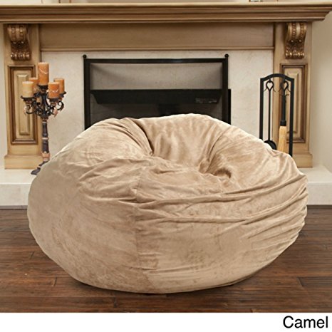 Best Selling Huge 5-foot Bean Bag Faux Suede By Christopher Knight Madison. This Super Comfortable Beanbag Now Is for Sale! Extra Large Bean Bag Chair Is Amazing - Kids Can Play on It, While Adults Can Simply Relax in Its Softness (Camel)