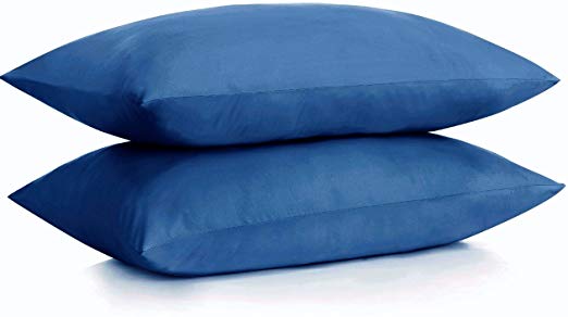 ALEXANDRA'S SECRET HOME COLLECTION Microfiber Pillow Case with Zipper, 2 Pillow Cases (Standard, Royal Blue)