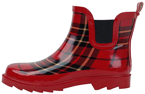 Cambridge Select Women's Waterproof Print Pattern Welly Ankle Boot