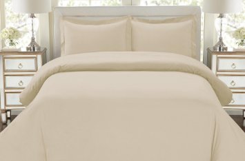 Hotel Luxury 3pc Duvet Cover Set-ON SALE TODAY-1500 Thread Count Egyptian Quality Ultra Silky Soft Top Quality Premium Bedding Collection, 100% Money Back Guarantee -King Size Cream