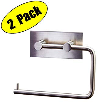 KES A7070-2-P2 Toilet Paper Holder 3M Self Adhesive, Brushed Stainless Steel, 2 Pcs Pack